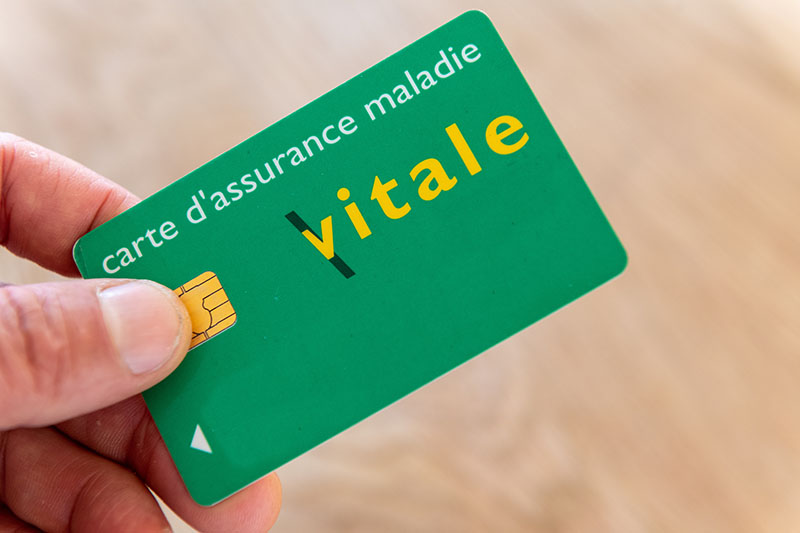 Paris, France - November 15, 2018 : Vital card in the hand of a
